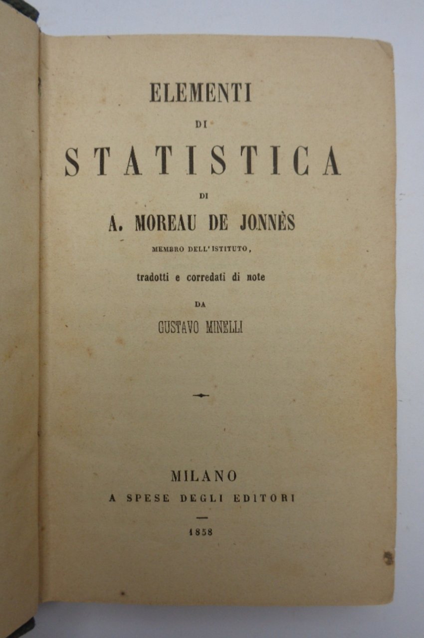 ELEMENTI DI STATISTICA tradotti e corredati di note da Gustavo …