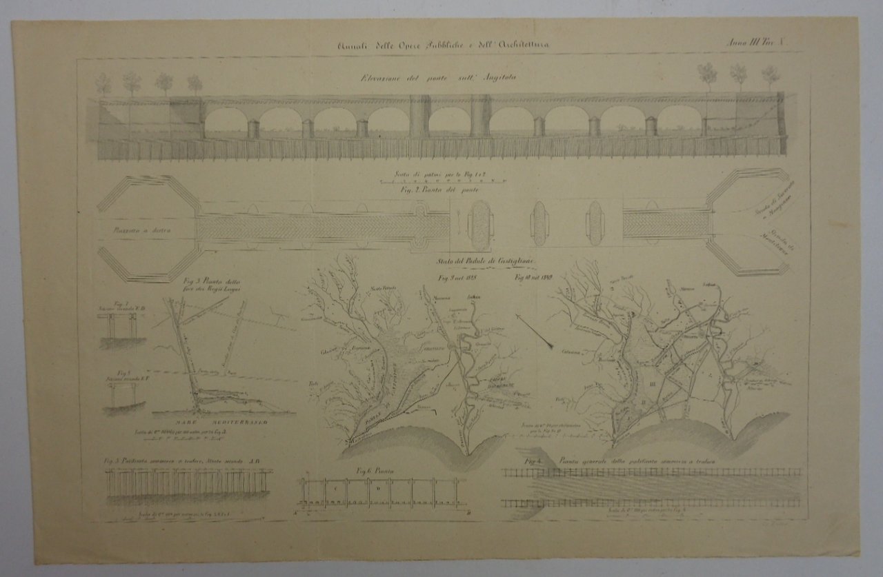 ELEVAZIONE DEL PONTE SULL'AUGITOLA (1850). | Immagine principale