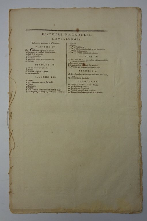 Encyclopedie. Histoire Naturelle, Métallurgie. CALAMINE, couler du cuivre, contenant 6 … | Immagine Gallery 2