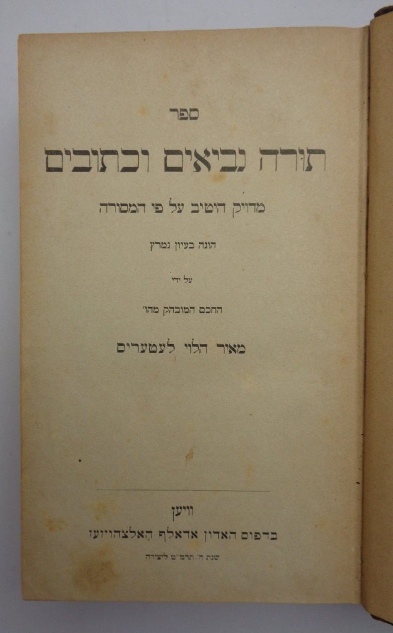 HEBREW BIBLE (Bibbia in ebraico).