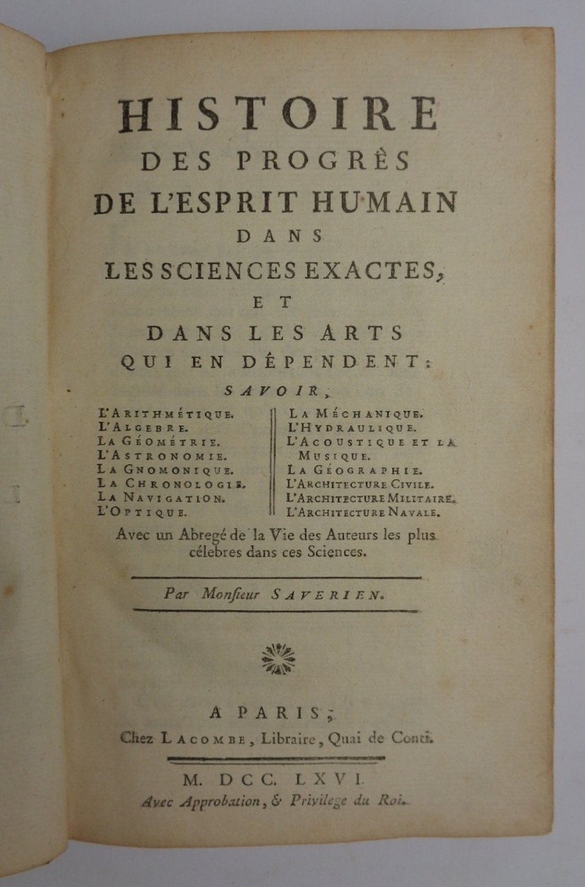 HISTOIRE DES PROGRES DE L'ESPRIT HUMAIN DANS LES SCIENCES EXACTES …