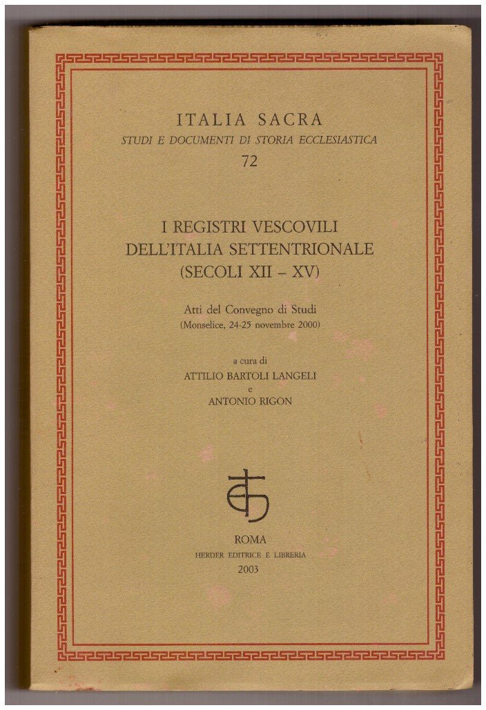 I registri vescovili dell'Italia settentrionale (secoli XII-XV)