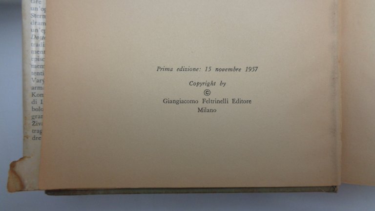 IL DOTTOR ZIVAGO. (Prima edizione assoluta, 15 novembre 1957). | Immagine Gallery 2