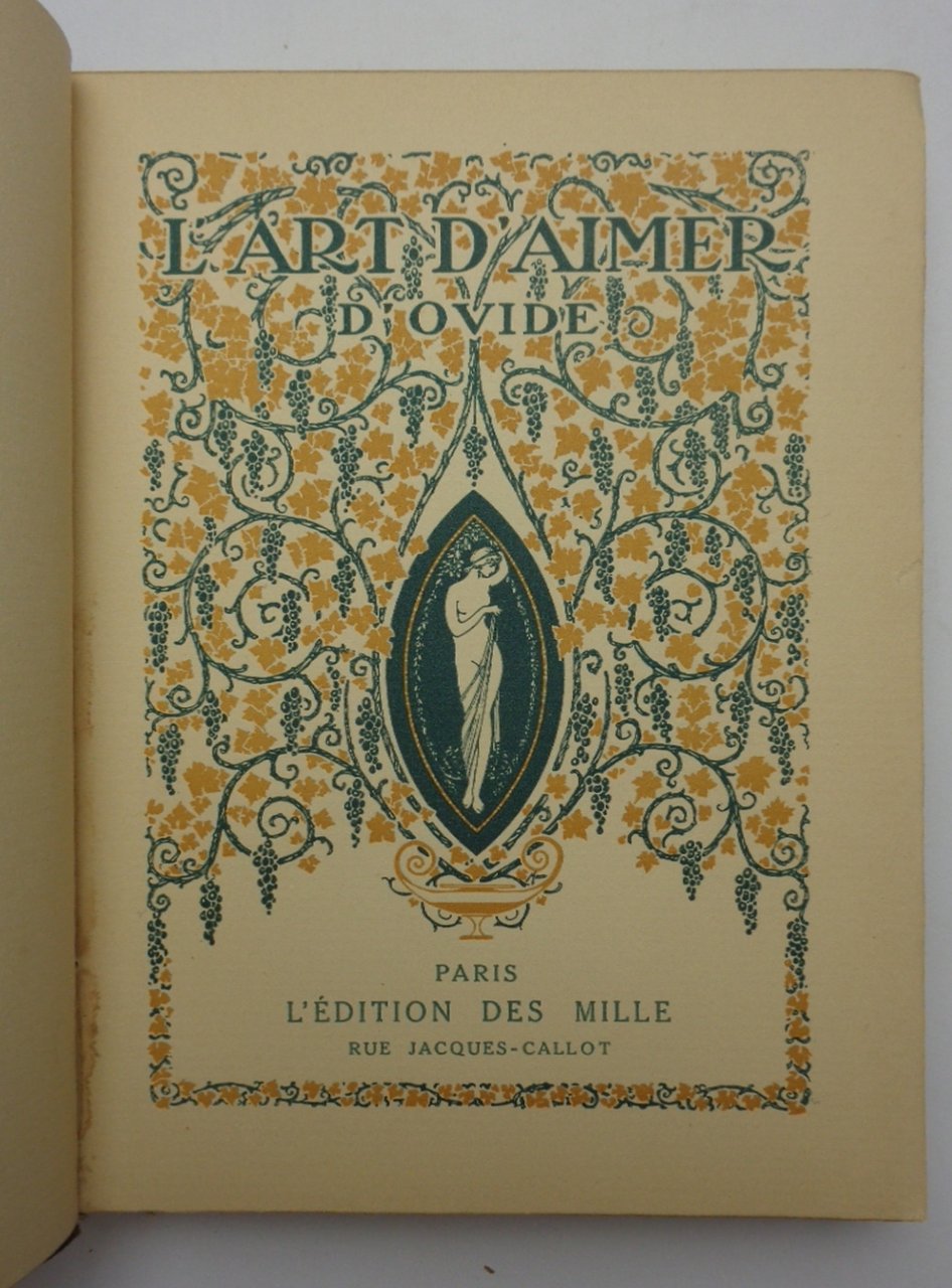 L'ART D'AIMER d'Ovide.