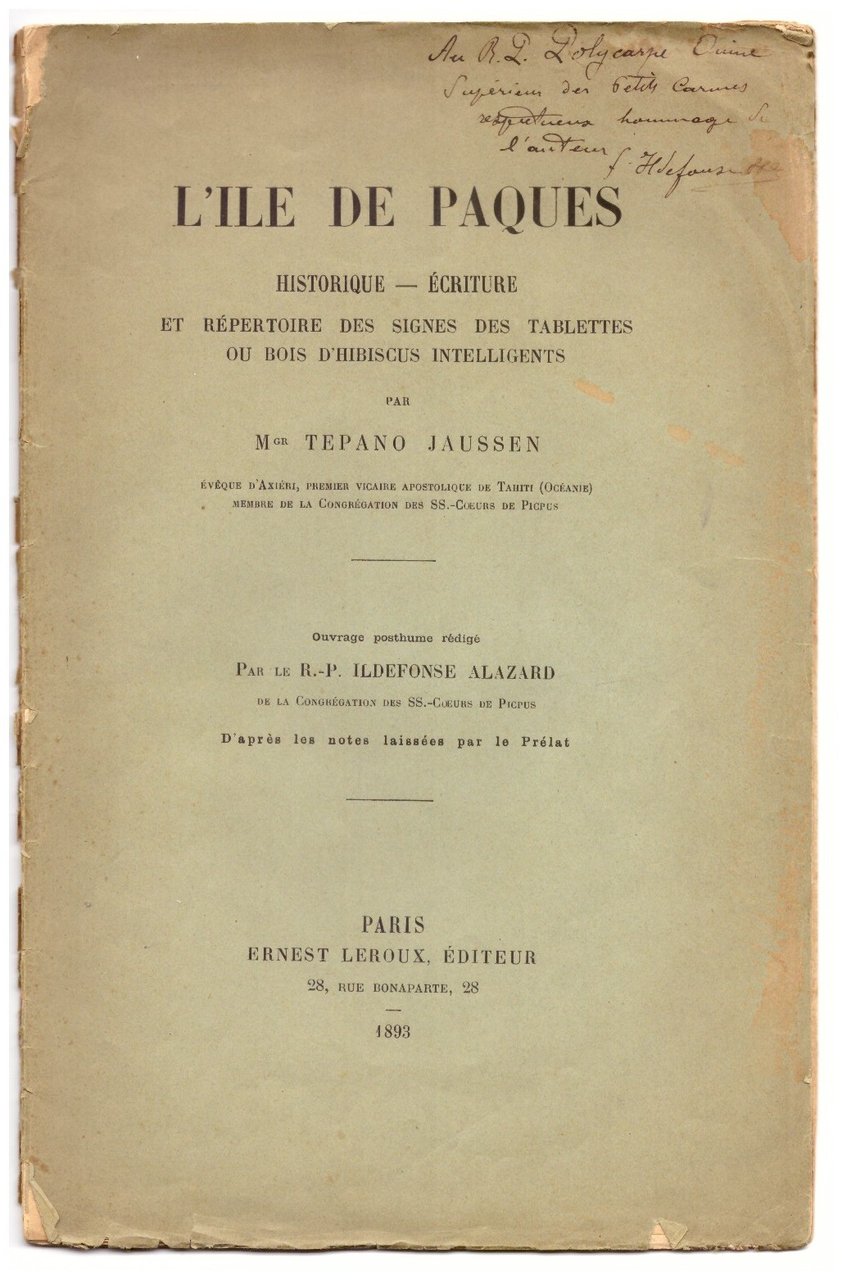 L'ILE DE PAQUES. Historique, écriture et répertoire des signes des …