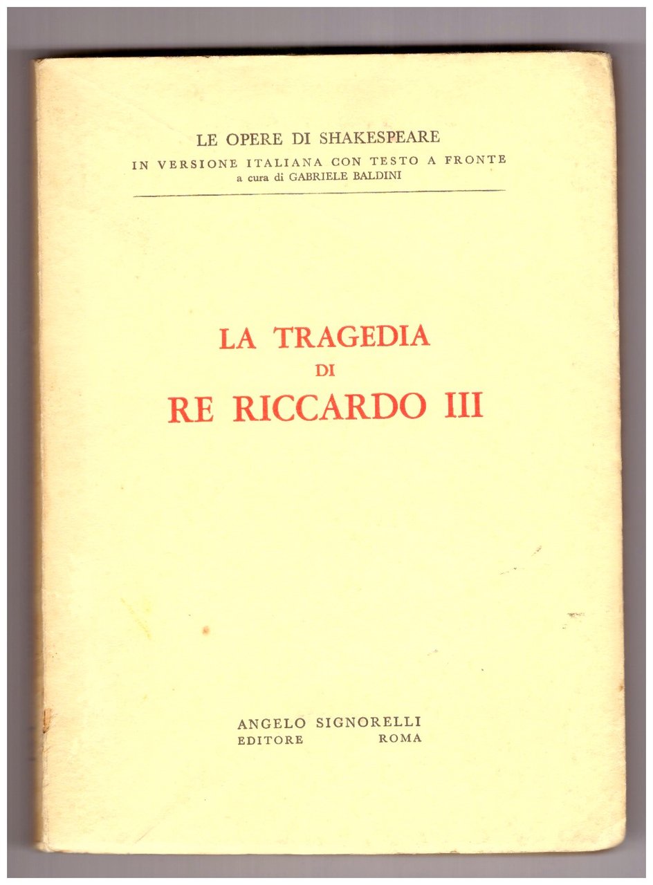 LA TRAGEDIA DI RE RICCARDO III.