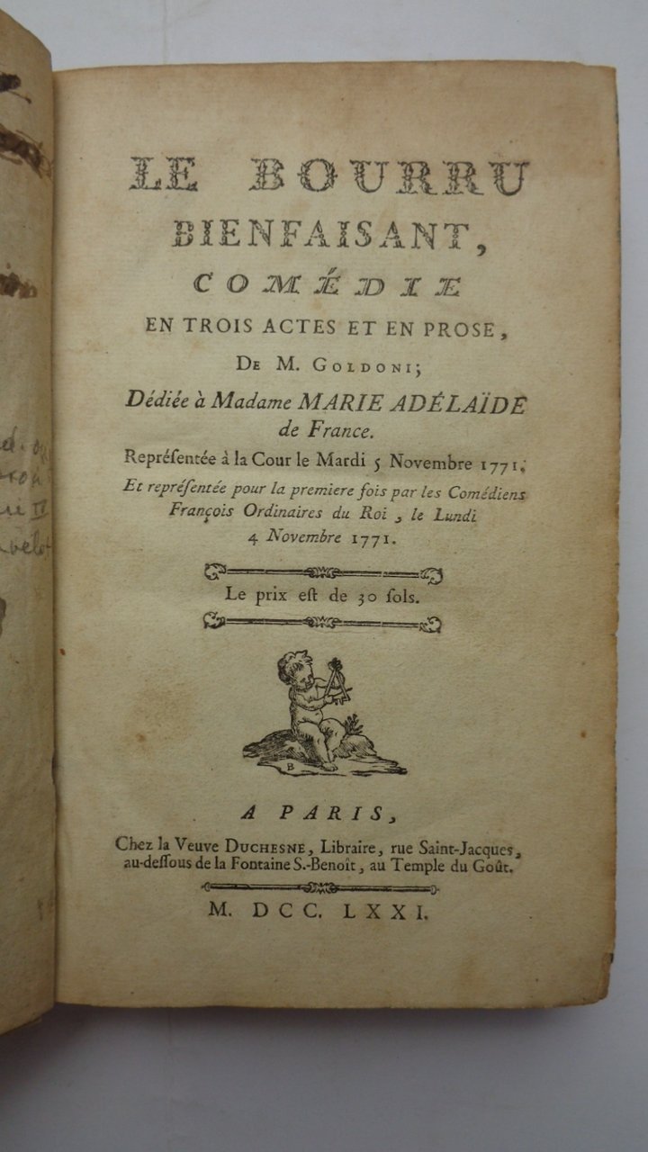 LE BOURRU BIENFAISANT. Comédie en trois actes et en prose …
