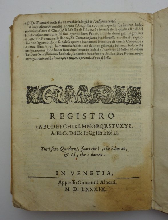 LE METAMORFOSI DI OVIDIO ridotte da Gio. Andrea dall'Anguillara in …