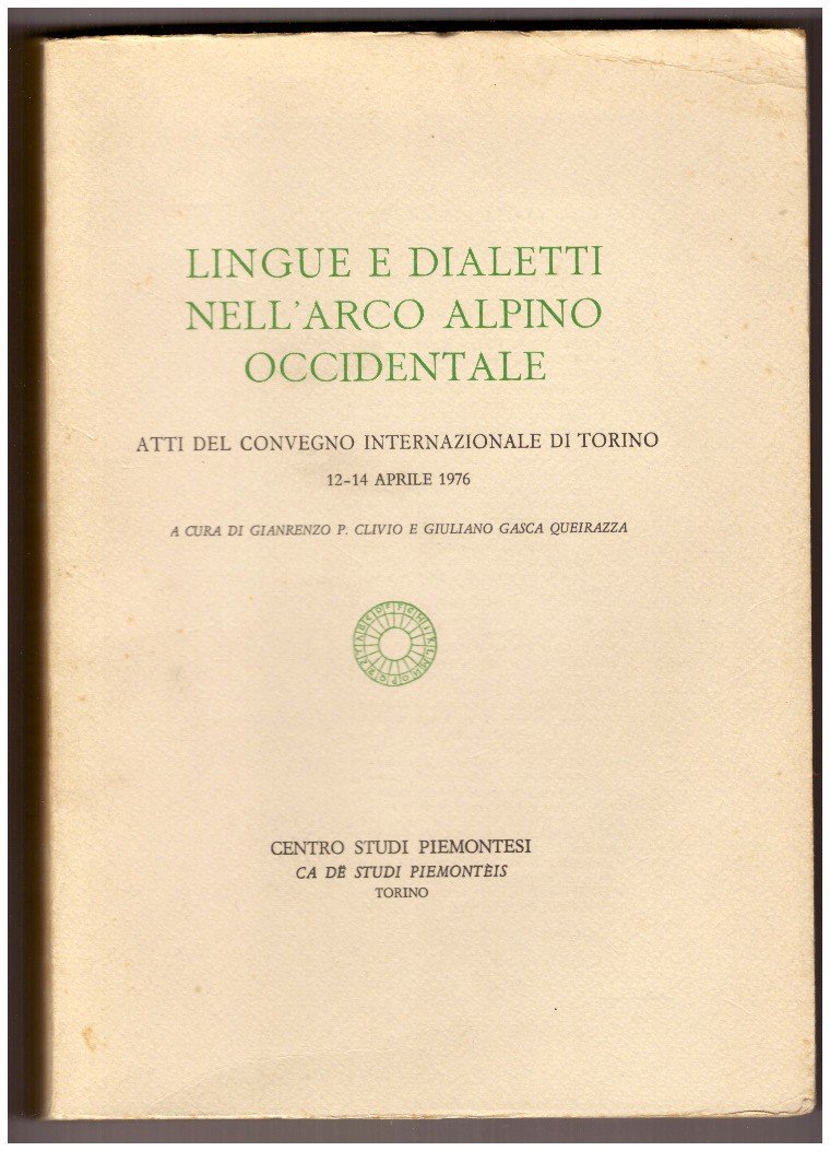 LINGUE E DIALETTI NELL'ARCO ALPINO OCCIDENTALE. | Immagine principale