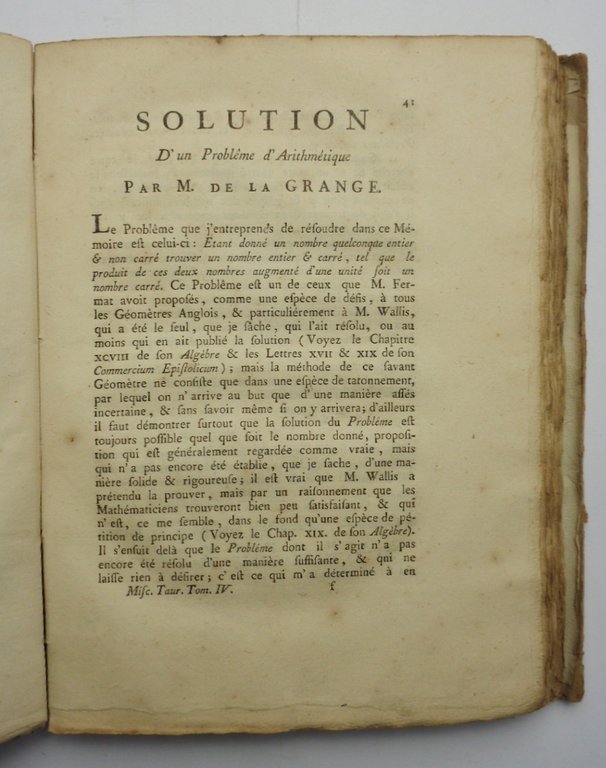 MELANGES DE PHILOSOPHIE ET DE MATHEMATIQUE DE LA SOCIETE' ROYALE …