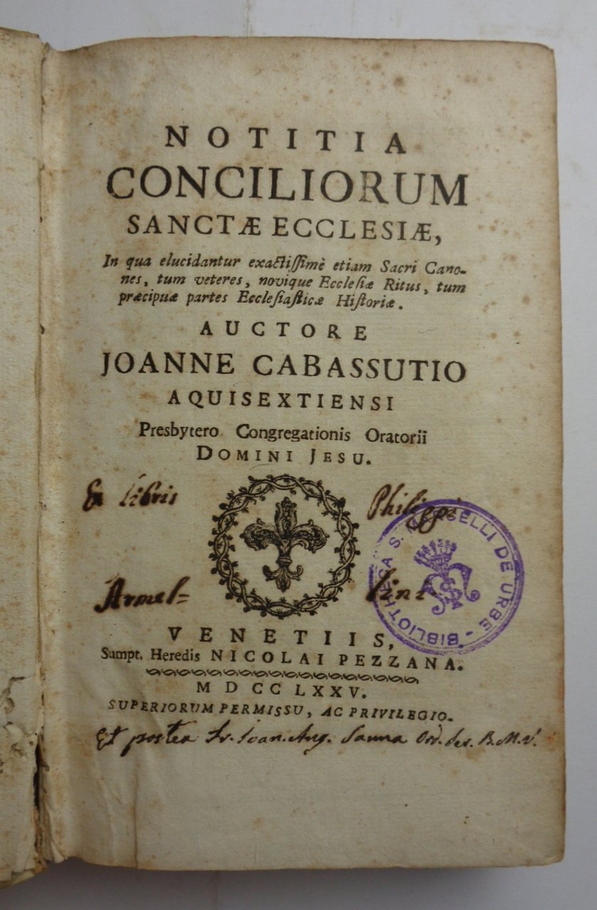 NOTITIA CONCILIORUM SANCTAE ECCLESIAE in qua elucidantur etiam sacri Canones, … | Immagine principale