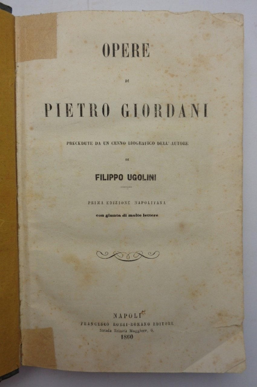 OPERE DI PIETRO GIORDANI.