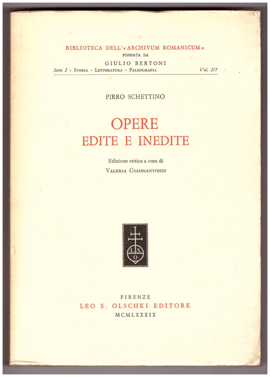 OPERE EDITE E INEDITE. | Immagine principale