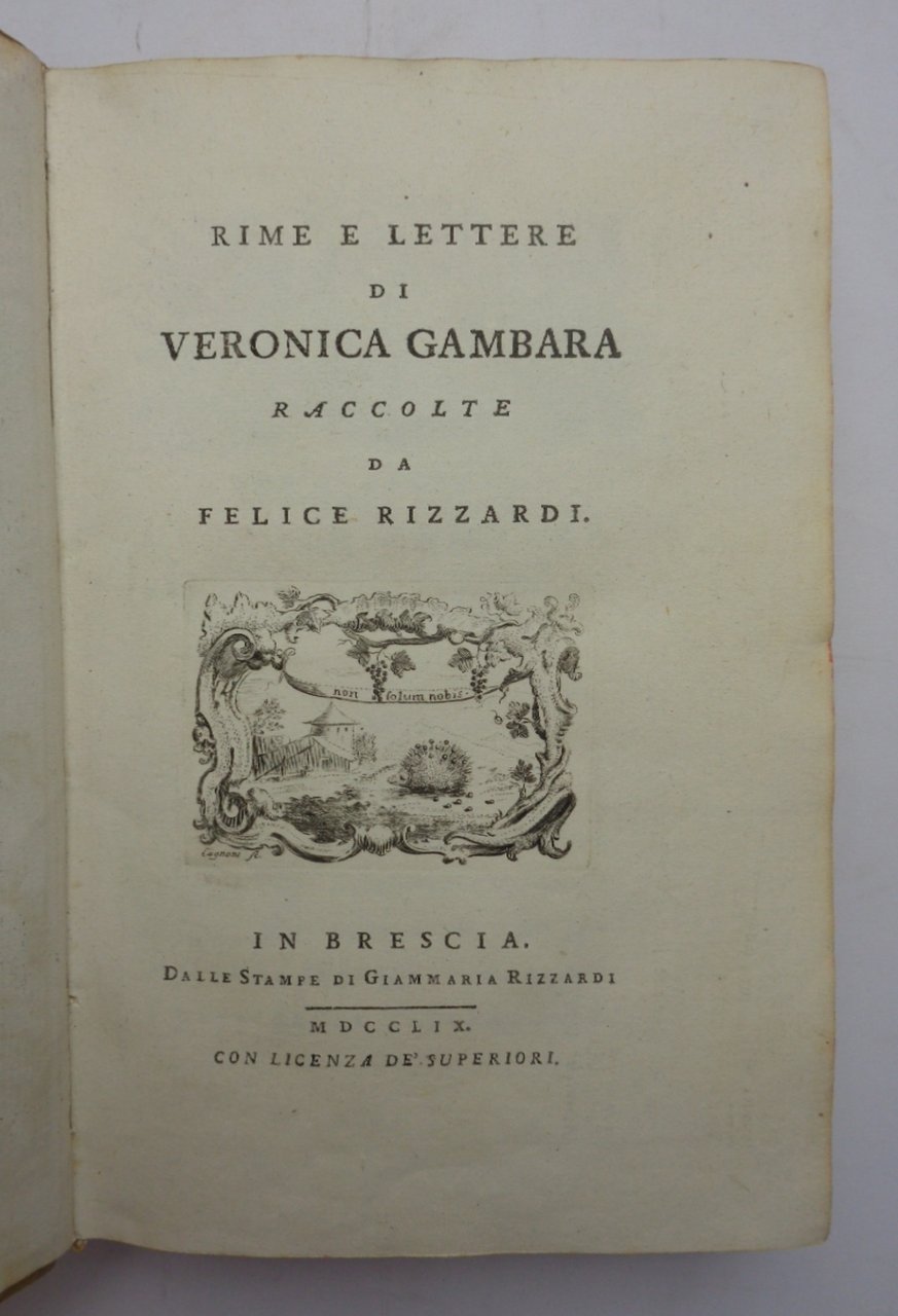 RIME E LETTERE DI VERONICA GAMBARA...