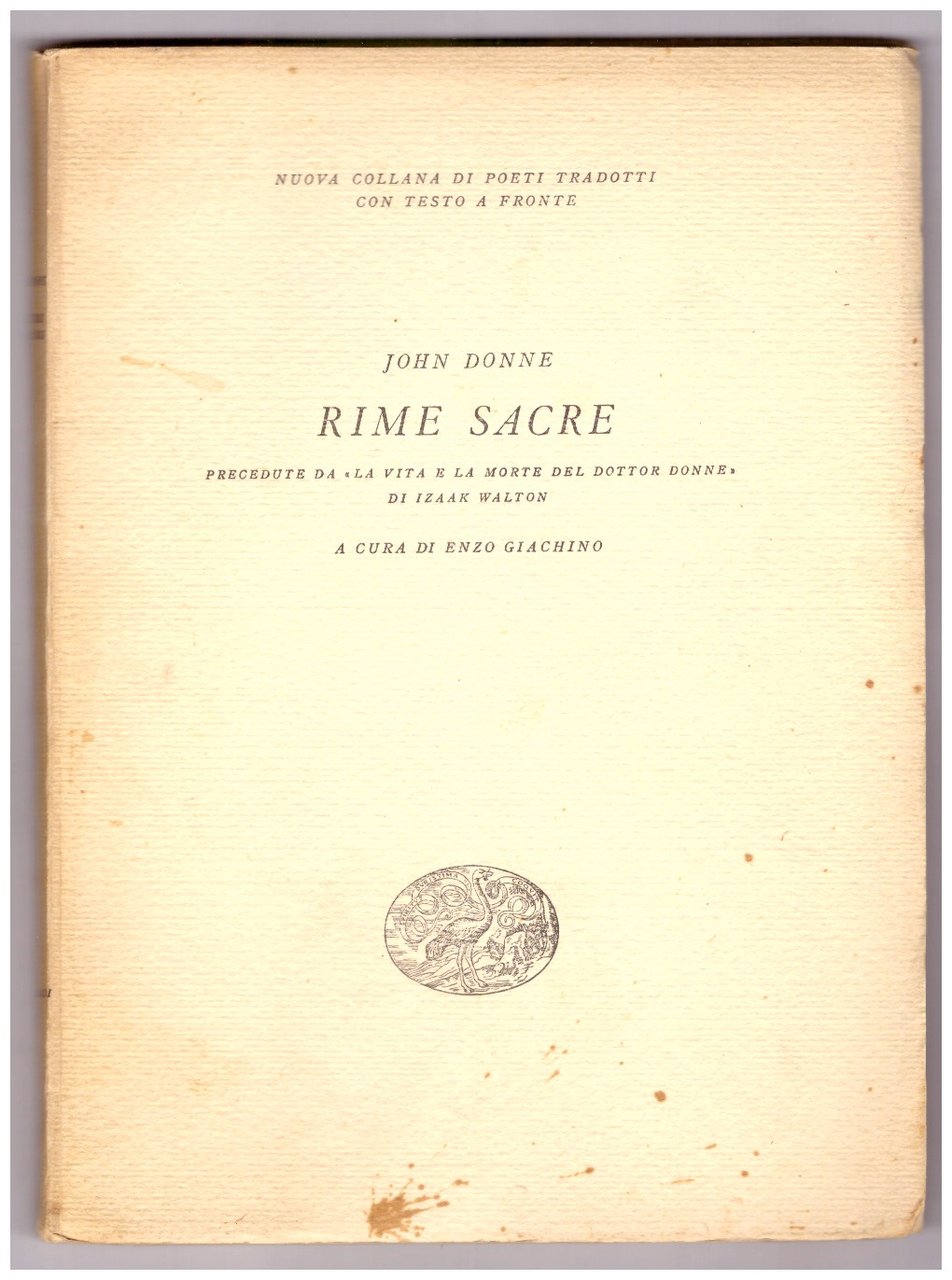 RIME SACRE precedute da "La vita e la morte del …