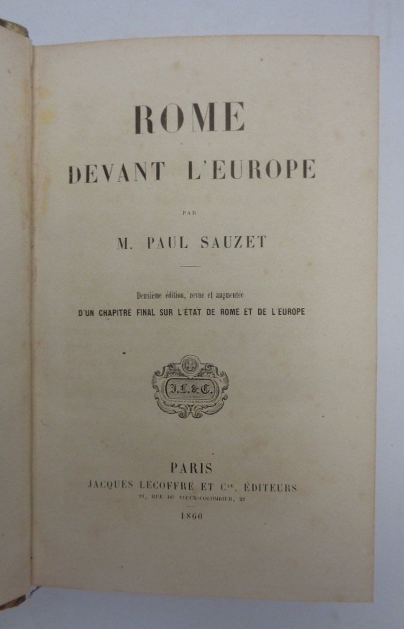 ROME DEVANT L'EUROPE. | Immagine principale