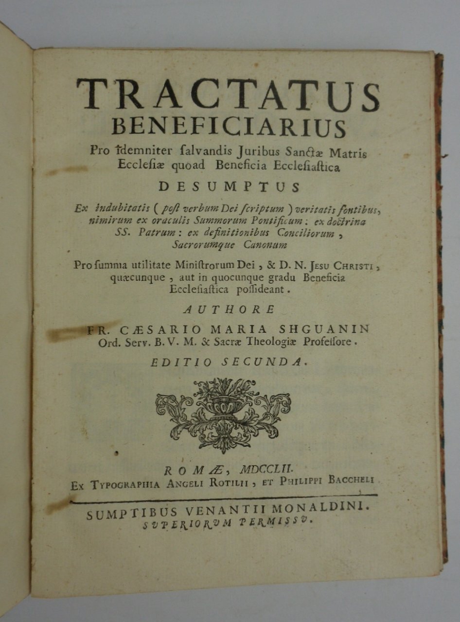 TRACTATUS BENEFICIARIUS PRO IDEMNITER SALVANDIS JURIBUS SANCTAE MATRIS ECCLESIAE...