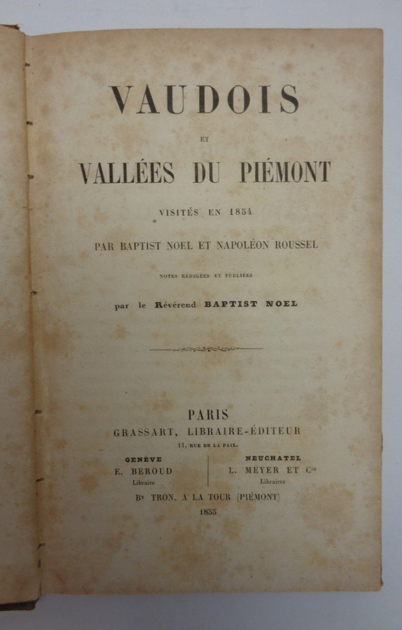 VAUDOIS ET VALLÉES DU PIEMONT visités en 1854 par Baptist … | Immagine principale