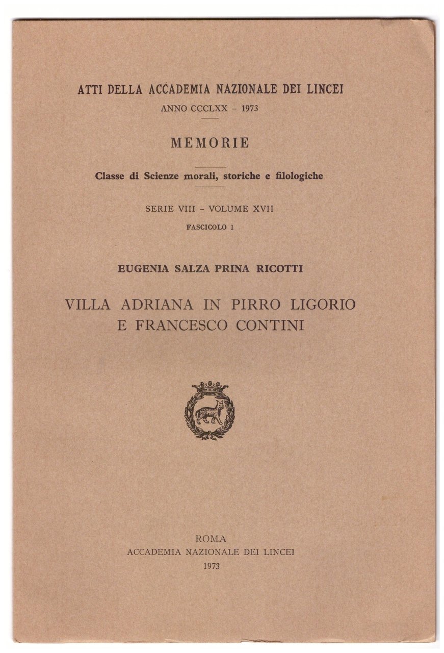 Villa Adriana in Pirro Ligorio e Francesco Contini