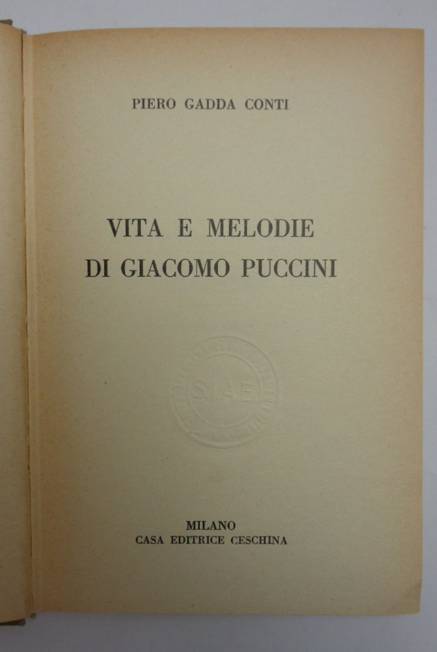 VITA E MELODIE DI GIACOMO PUCCINI.