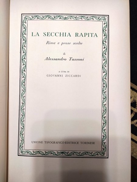 La Secchia Rapita. Rime e prose scelte