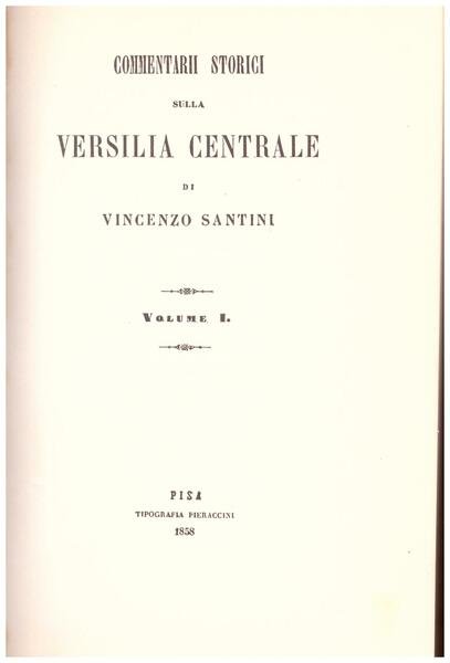 Commentarii storici sulla Versilia Centrale