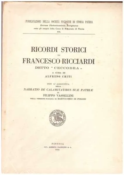 Ricordi storici di Francesco Ricciardi detto "Ceccodea". Con l'aggiunta della …