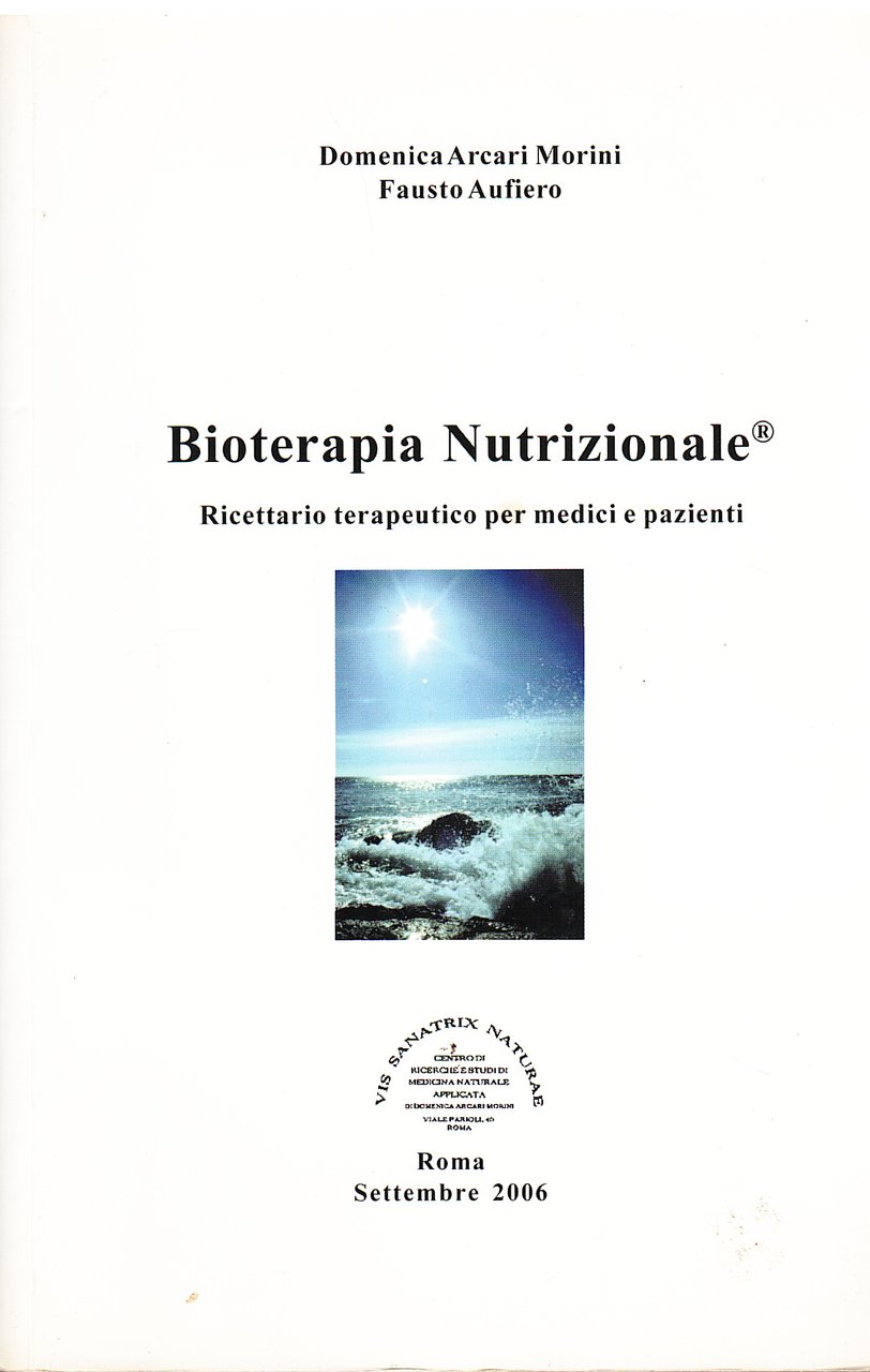 Bioterapia Nutrizionale. Ricettario terapeutico per medici e pazienti | Immagine principale