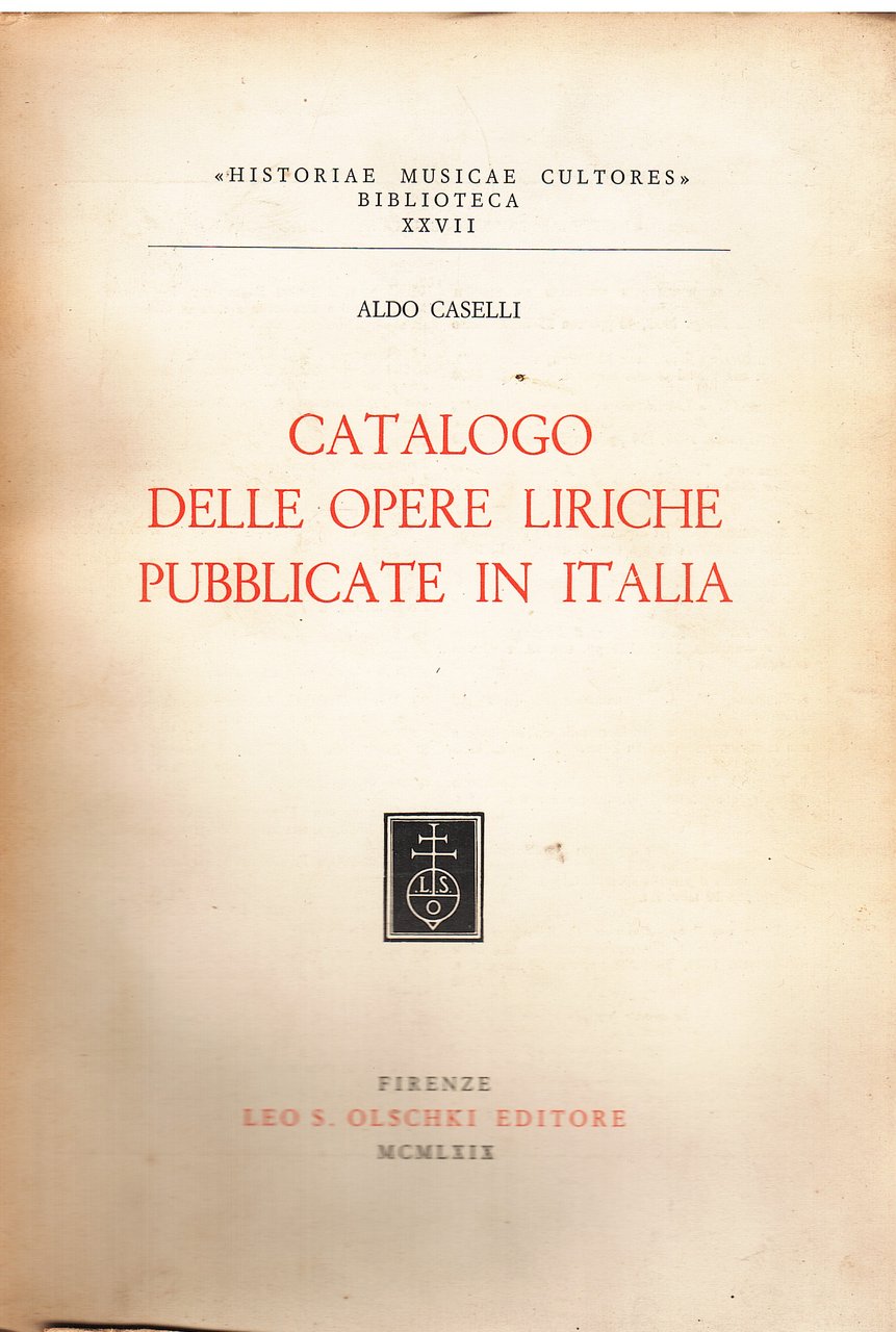Catalogo delle opere liriche pubblicate in Italia | Immagine principale