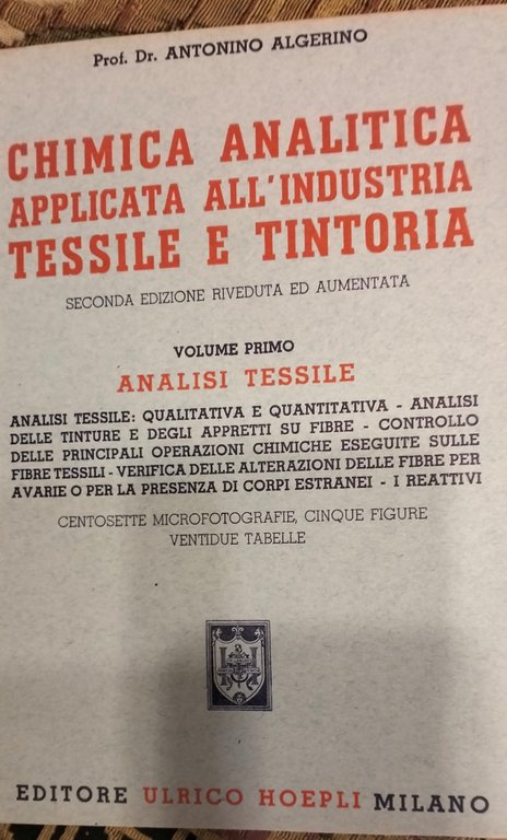 Chimica analitica applicata all'industria tessile e tintoria