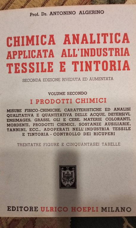Chimica analitica applicata all'industria tessile e tintoria