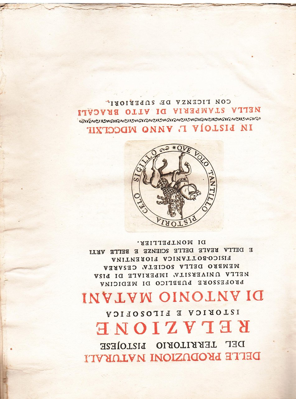 Delle produzioni naturali del territorio pistojese, relazione istorico filosofica