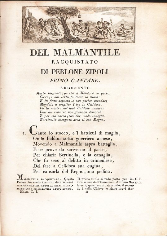 Il Malmantile Racquistato di Perlone Zipoli, colle note di Puccio …