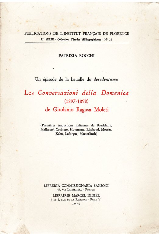 Les Conversazioni della Domenica 1897-1898 de Girolamo Ragusa Moleti