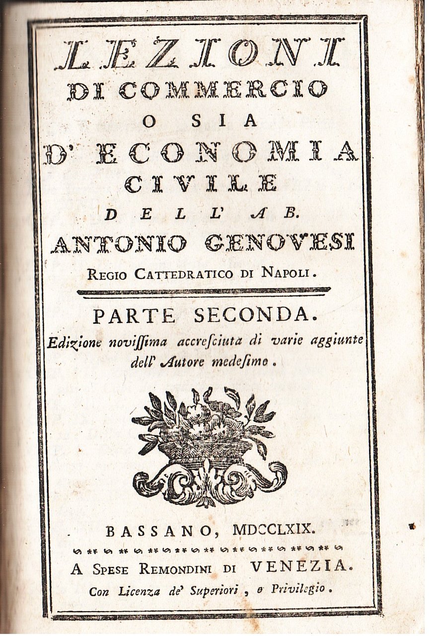 Lezioni di commercio ossia d'economia civile.