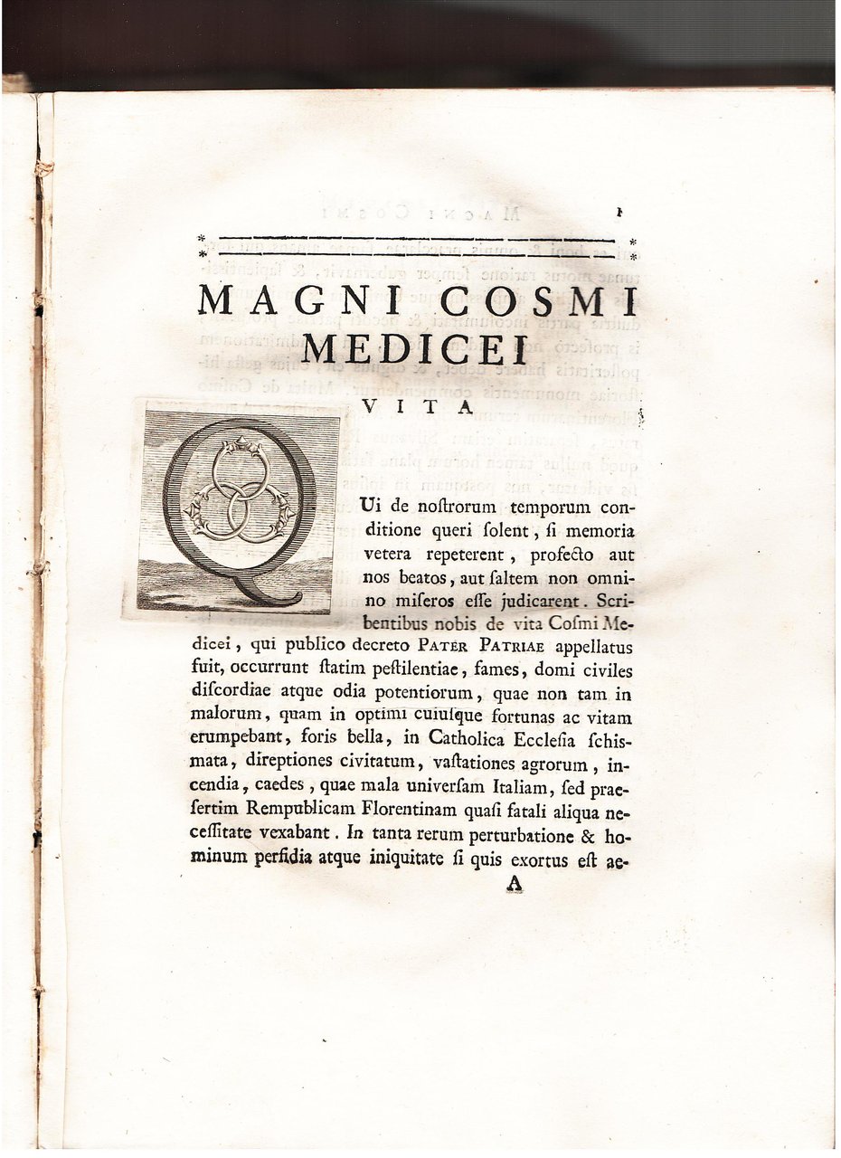 Magni Cosmi Medicei Vita. Auctore A. F. Academiae Pisanae curatore