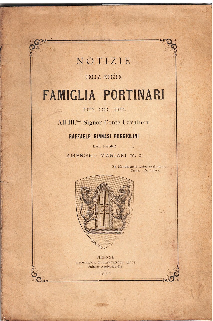 Notizie della Nobile Famiglia Portinari