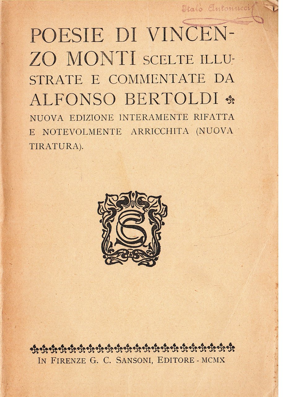 Poesie, scelte illustrate e commentate da Alfonso Bertoldi