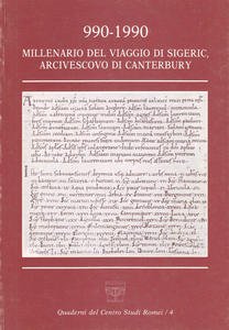 990-1990. Millenario del viaggio di Sigeric, Arcivescovo di Canterbury