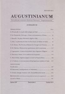 Augustinianum Annus LIV, Fasciculus I, Iunius 2014