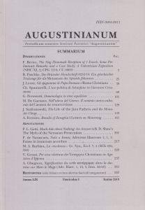 Augustinianum Annus LIX, Fasciculus I, Iunius 2019