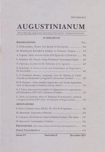 Augustinianum Annus LV, Fasciculus II, December 2015