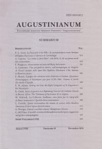 Augustinianum Annus LVIII, Fasciculus II, December 2018