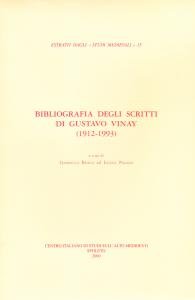 Bibliografia degli scritti di Gustavo Vinay (1912-1993)