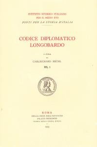 Codice diplomatico Longobardo III, 1