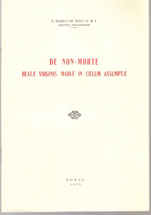 De non-morte Beatae Virginis Mariae in Coelum Assumptae