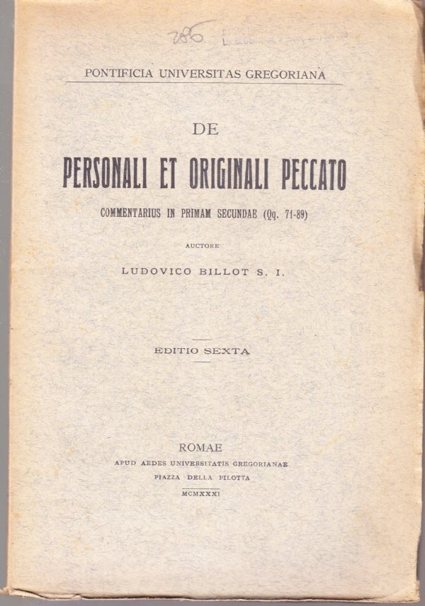 De personali et originali peccato. Commentarius in primam secundae (Qq. …