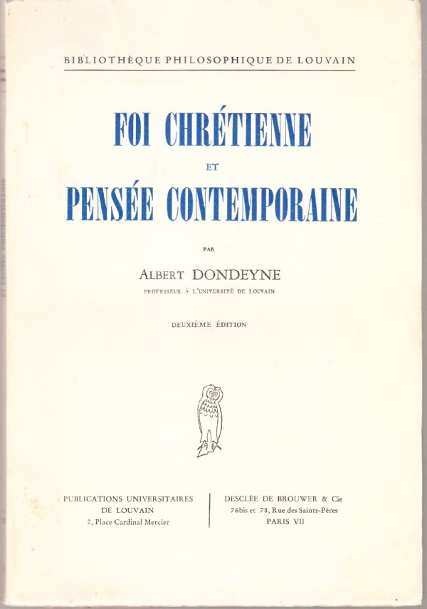 Foi chrétienne et pensée contemporaine