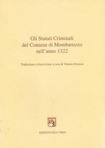 Gli Statuti Criminali del Comune di Mombaruzzo nell'anno 1322