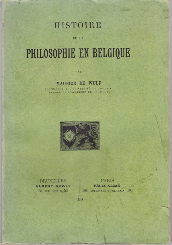 Histoire de la Philosophie en Belgique